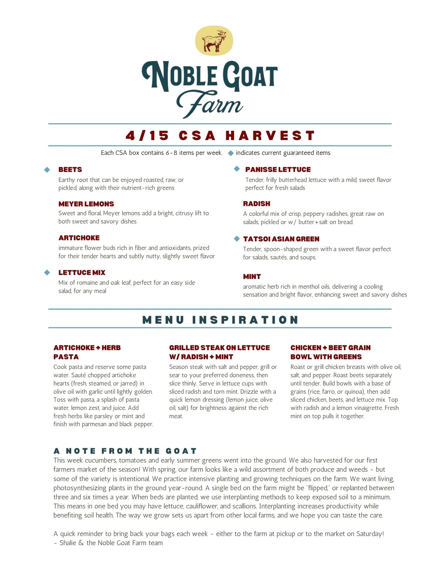 Noble Goat CSA